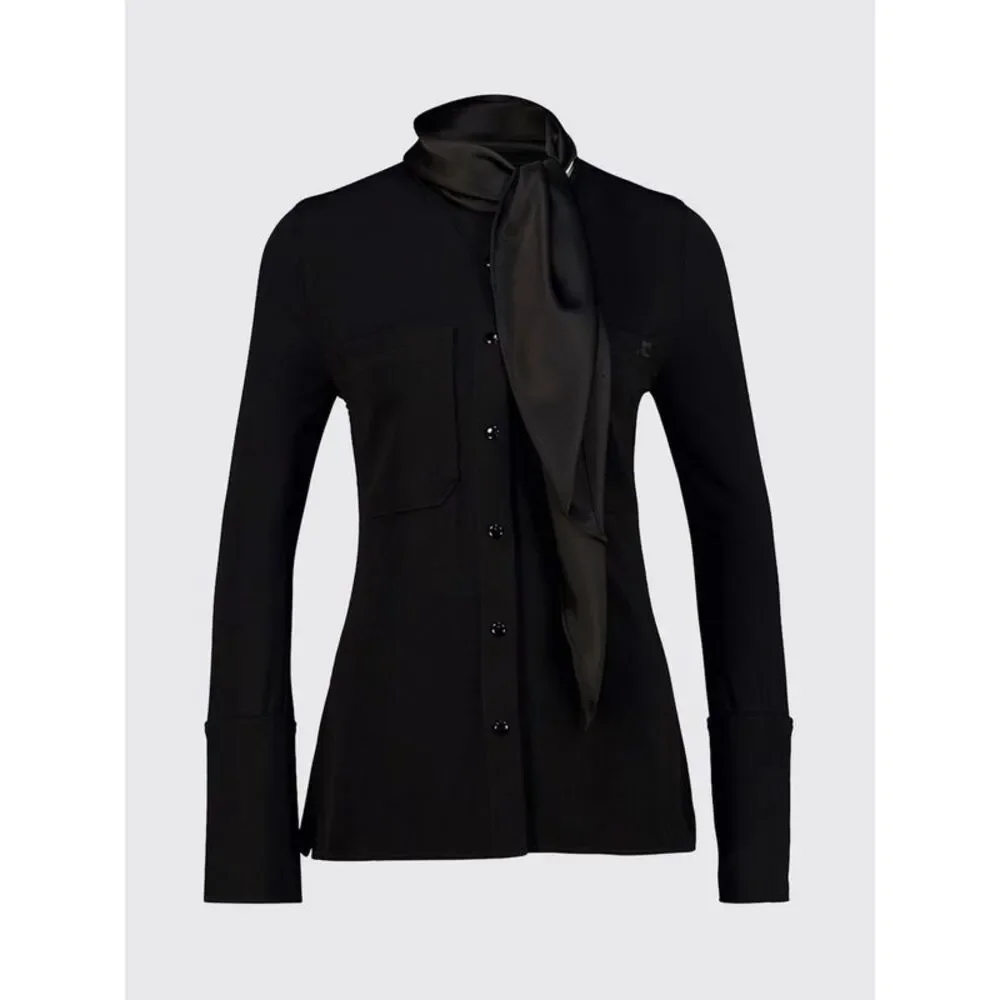 Courreges Women Courri¨Ges Pussy-Bow Criªpe Shirt With Concealed Placket